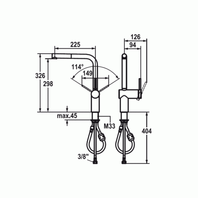 KWC keukenkraan Livello 10231103700 RVS