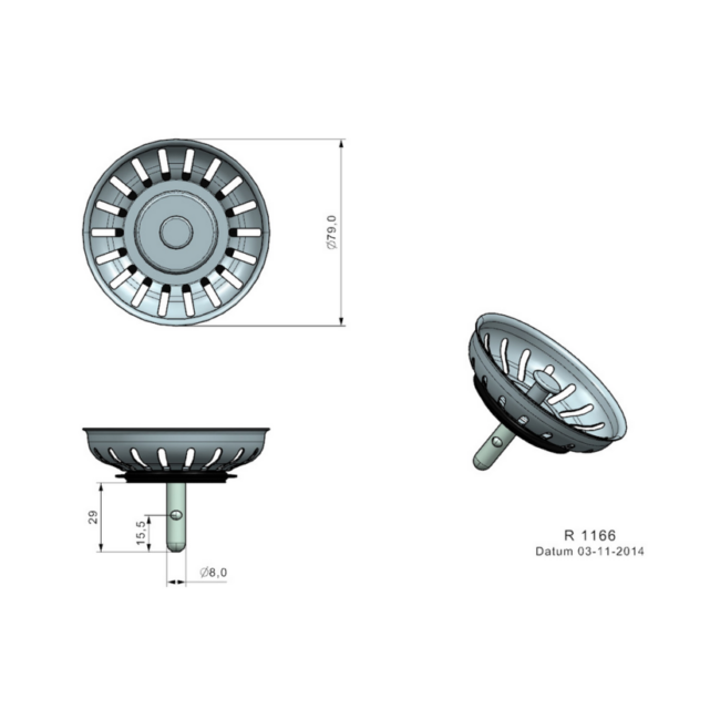 Reginox zeefkorfje R 1166 (Korfplug)