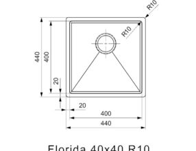 Reginox-Spoelbak-Florida-40x40-afmetingen