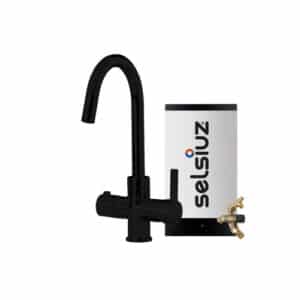Selsiuz Round Zwart met Combi Extra boiler